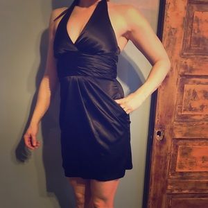 Black satin Teeze me dress.